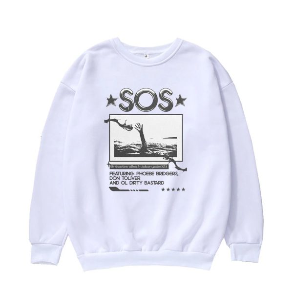 SZA SOS Tour Crew Neck Sweatshirt – Unisex Text Print Pullover for Fall Winter