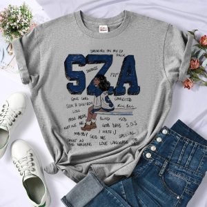 SZA manga graphic t-shirt for women with comic-inspired design