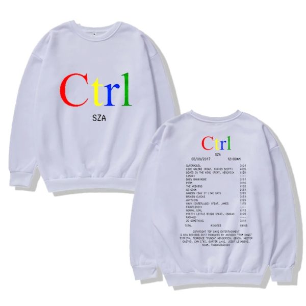 Retro SZA Ctrl album sweatshirt crewneck with minimalist text design – perfect gift for fans