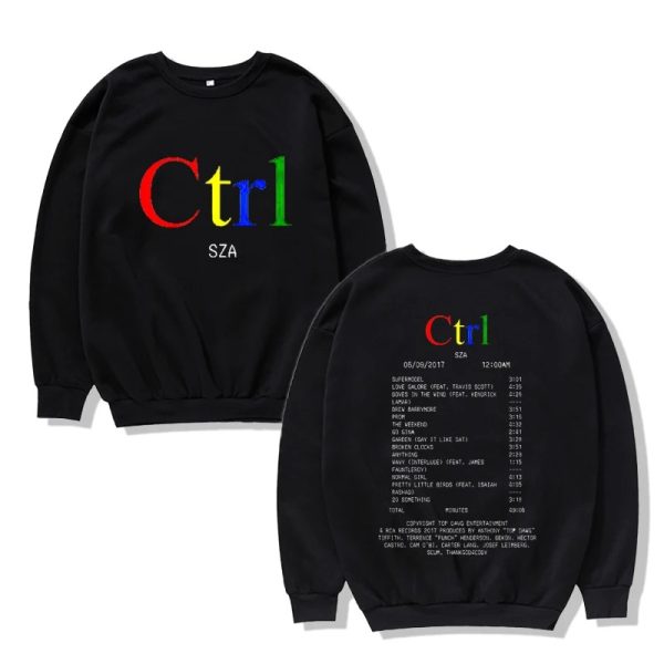 Retro SZA Ctrl album sweatshirt crewneck with minimalist text design – perfect gift for fans