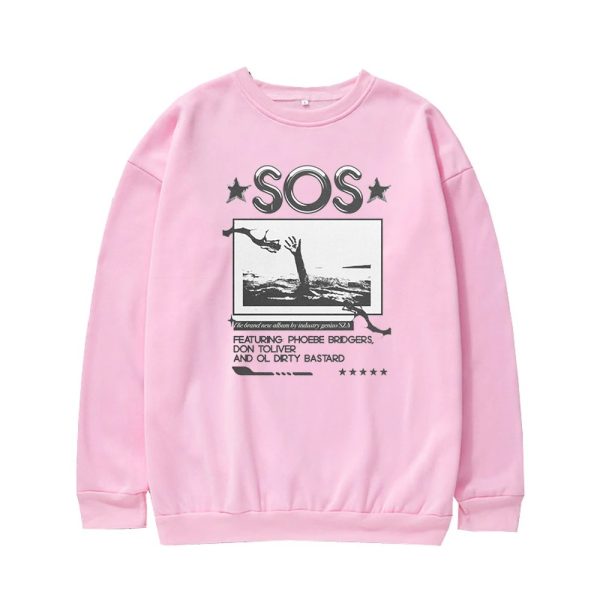 SZA SOS Tour Crew Neck Sweatshirt – Unisex Text Print Pullover for Fall Winter