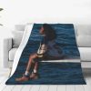 SZA ocean aesthetic flannel music blanket for bedroom and sofa