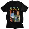 SZA Fan T-Shirt with CTRL and SOS Album Cover – Vintage Hip Hop Tee for Women