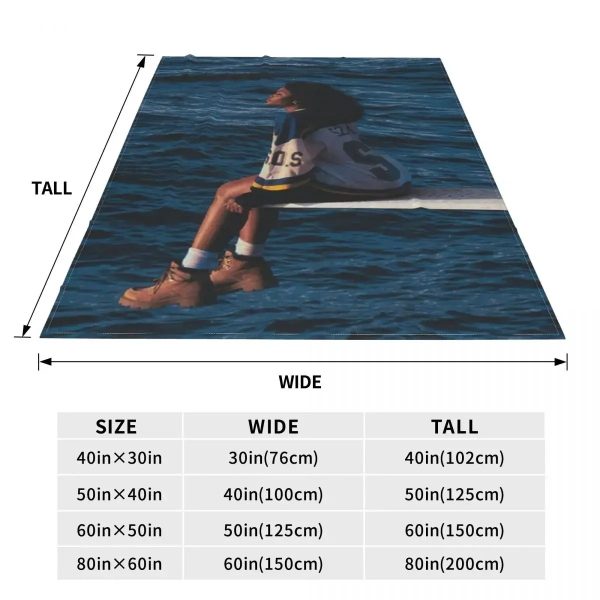 SZA ocean aesthetic flannel music blanket for bedroom and sofa
