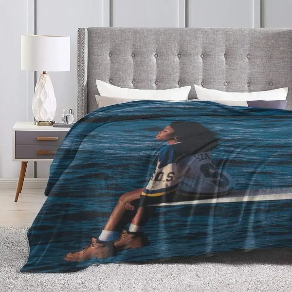 SZA ocean aesthetic flannel music blanket for bedroom and sofa